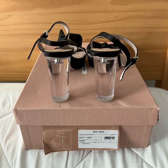 miu miu satin bow platform sandal - Picture 5 of 5